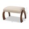 Baxton Studio Sandrine Beige Upholstered Walnut Brown Finished Wood Ottoman 148-8224 - alternate 4